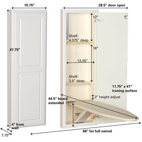 Cabinet Ironing Board, Ironing Cabinet, Wall Ironing Board Ideas, Iron Cabinet, Built In Ironing Board, Hideaway Ironing Board, Hidden Ironing Board Ideas, Iron Board Cabinet, Built In Ironing Board Ideas