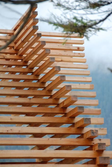 Meditation Pavilion, Shelf Detail, Post And Beam House, Log Wall, Mud House, Bamboo Structure, Timber Buildings, Wood Architecture, Wooden Structure