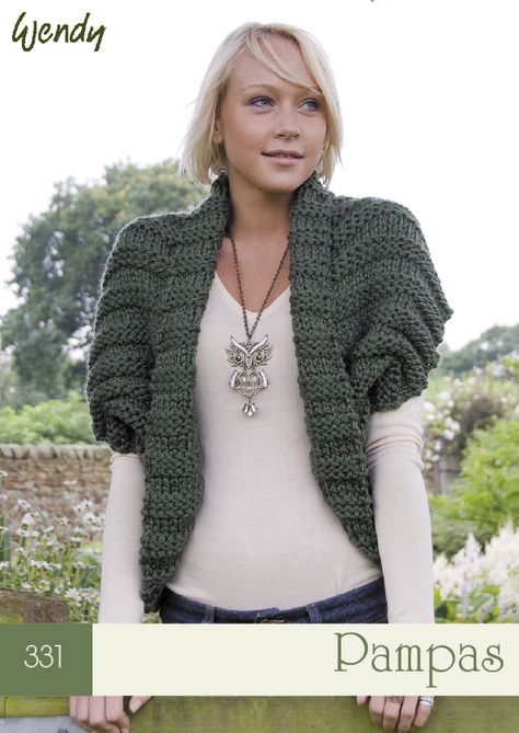 Knit one: October 2010 Fitted Knitted Fall Shrug, Knitted Shawl Cape For Fall, Knit Fabrication One-size Poncho For Fall, Caplets Pattern Knit, Peplum Sweater Knitting Pattern, Ladies Waistcoat, Chunky Knitting Patterns, Chunky Knitting, Super Chunky