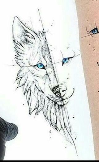 Wolf Sketch Tattoo Design, Geometric Wolf Drawing, Wolf Line Tattoo, Wolf Sketch Tattoo, Wolf Drawing Tattoo, Simple Wolf Tattoo, Geometric Wolf Tattoo, Lion Art Tattoo, Purple Tattoos