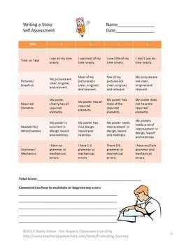 Rubrics Assessments: Here are two rubric assessments for making a poster in any subject area. The first rubric may be used by the teacher to assess the students' skills in use of time, pictures/graphics, required elements, readability/attractiveness, and grammar/mechanics. The assessment is on a four point scale. The second assessment is the student version of the first assessment and uses "I" statements. Rubrics For Poster Making, Poster Rubric, I Statements, Project Rubric, Grading Rubric, Student Self Assessment, Rubrics For Projects, Poster Project, Higher Order Thinking