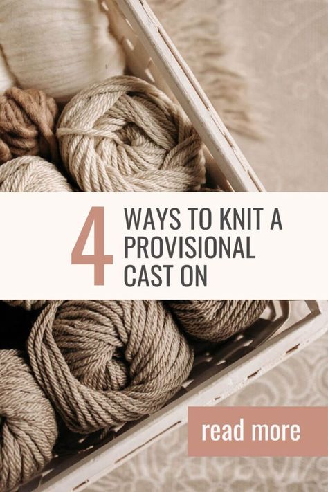 Provisional Cast On Knitting, Cast On Knitting, Provisional Cast On, Yarn Tail, Crochet Hook, Knitting Needles, Fall In Love, Knitting Patterns, In Love