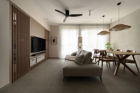 Margaret Drive | HDB (2022) by HOFT | Qanvast 4 Room Bto Living Room, 4 Room Bto, Curtain Tips, Unique Home Designs, Scandinavian Interior Style, Japandi Interior Design, Japandi Interiors, Japandi Home, Japandi Living