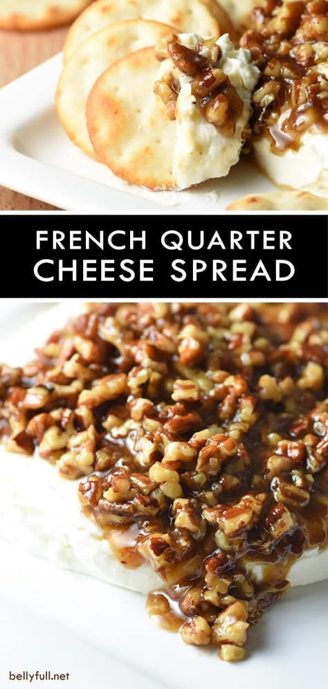 French Quarter Pecan Cheese Spread, French Quarter Cheese Spread, Jezebel Sauce, Cold Appetizer, French Appetizers, Cheese Appetizer, Sugared Pecans, Festive Appetizers, Grade 9