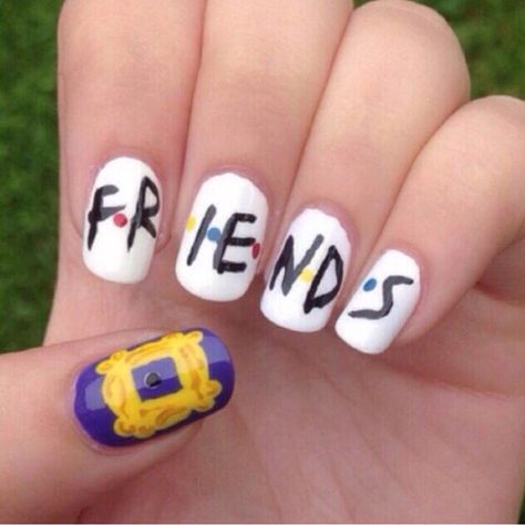 Cute! Nails Painted, Friends Merchandise, Nail Pictures, I Love My Friends, Cute Nail Art, Friends Show, Friend Outfits, Friends Tv Show, Cute Nail Designs