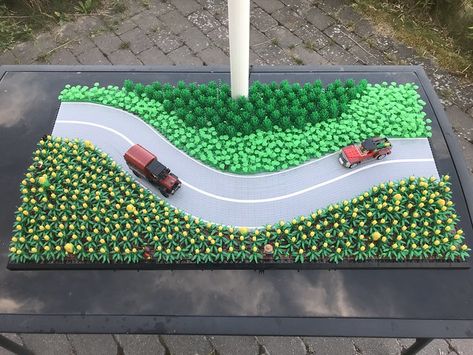 Lego Road Ideas, Lego Workshop, Lego Landscape, Lego Road, Lego City Train, Lego Ww2, City Ideas, Luxury Motorhomes, City Layout