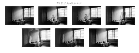 Before Photoshop / The Spirit Leaves the Body, Duane Michals - 1968 Sequence Photography, Duane Michals, Narrative Photography, New York October, Photo Sequence, Carnegie Museum Of Art, Multiple Exposure, Gelatin Silver Print, National Gallery Of Art