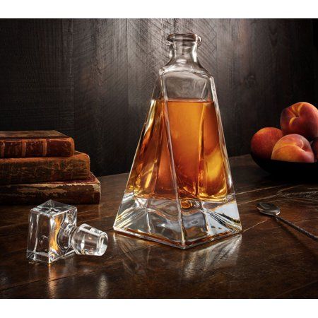 JoyJolt Atlas Crystal Whiskey Decanter 22 oz for Whiskey, Bourbon, Scotch, Vodka, Wine & Liquor - Walmart.com - Walmart.com Gentleman Club, Whisky Decanter, Liquor Decanter, Whiskey Decanter, Crystal Decanter, Wine And Liquor, How To Show Love, Bottle Stoppers, Most Expensive