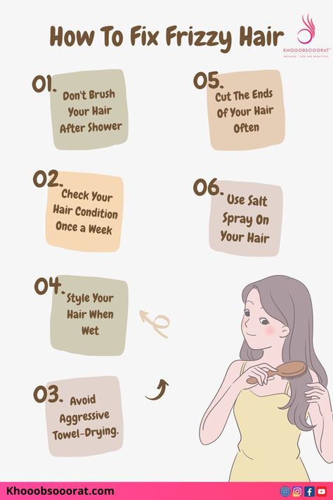 How to Fix Frizzy Hair by Khooobsooorat, Curly Hair, Curly Hair Tips Fizzy Hair, Hair Care Routine Daily, Natural Beauty Face, Hair Care Frizzy, Frizzy Hair Tips, Salt Hair, Healthy Hair Routine, Healthy Natural Hair Growth, Best Hair Mask