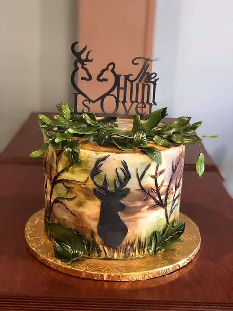 Camo Birthday Cake For Men, Hunting Birthday Cakes For Men Hunters, Hunter Theme Cake, Grooms Hunting Cake Ideas, Camo Hunting Cake, Hunting Theme Grooms Cake, Deer Hunting Cakes For Men, The Hunt Is Over Cake, Camo Cakes For Men