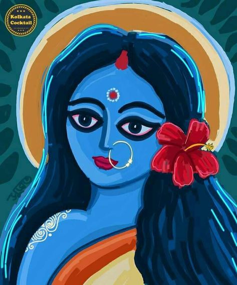 Kali Mata Art Painting, Kali Goddess Drawing, Kali Drawing Art, Kali Maa Rangoli, New Drawing Ideas Beautiful, Kali Puja Drawing, Kaali Maa Painting, Senery Pic Drawing, Durga Goddess Drawing