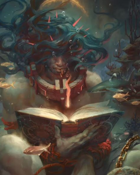 “Rahab, Keeper of Faith" 📿🦑by Peter Mohrbacher, Magic the Gathering artist Underwater Illustration, Peter Mohrbacher, Monster Manual, Illustration Photoshop, 다크 판타지, Arte Fantasy, 판타지 아트, Fantasy Inspiration, Fantasy Artwork