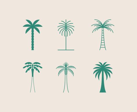 Tropical Spa, Palm Tree Icon, Palm Tree Drawing, Palm Tree Vector, Tree Logo Design, Palm Tree Art, Palm Tree Silhouette, Tree Icon, Art Journal Therapy