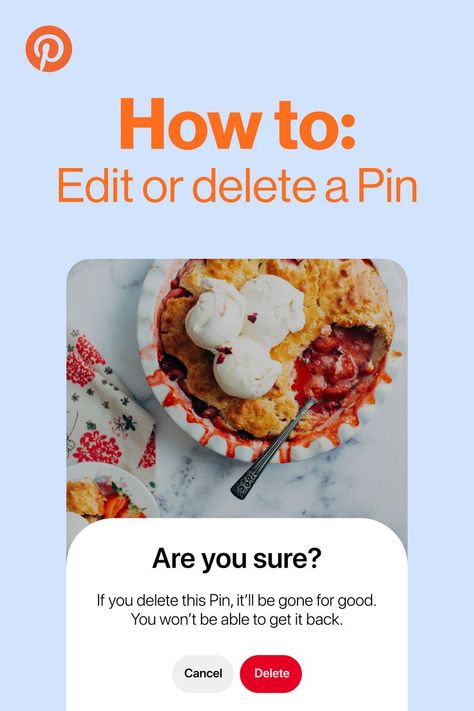 Learn how to edit or delete your Pins | Delete pin, Delete recipe, Pin How To Remove Saved Pins From Pinterest, How To Remove Pins From Pinterest, How To Unsave Pins, How To Delete Saved Pins, How To Delete Pins, How To Delete Pins From My Board, Delete A Pin, Annexe Ideas, Cat House Diy Cardboard