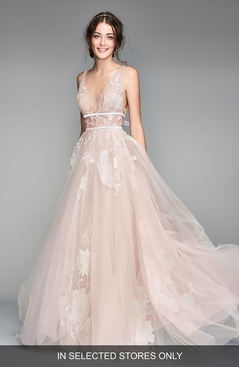 Willoughby galatea gown in Moscato Cheap Simple Wedding Dress, Tailored Wedding Dress, Gold Wedding Dress, Pink Wedding Dress, Pink Wedding Dresses, Traditional Wedding Dresses, Green Bridesmaid Dresses, Wedding Dresses For Girls, A Wedding Dress