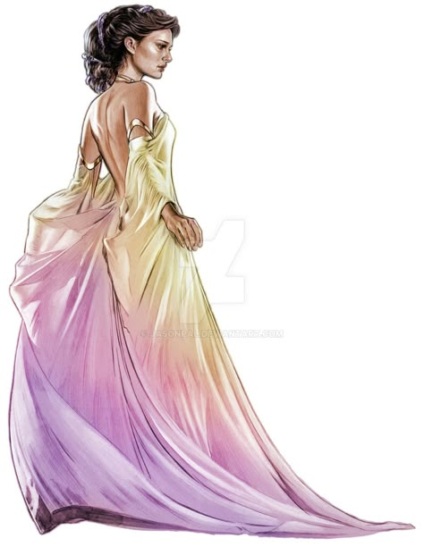 Star Wars Padme Amidala, Queen Amidala, Star Wars Padme, Star Wars Fashion, Padme Amidala, Star Wars Fan Art, Rainbow Dress, Star Wars Fandom, Star Wars Universe