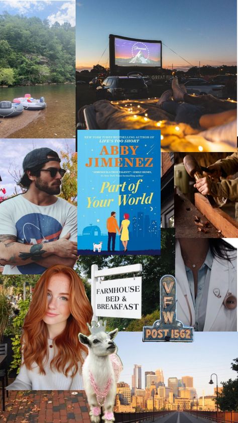 Part of Your World by Abby Jiminez mood board, vision board, aesthetic Abby Jimenez, Vision Board Aesthetic, Part Of Your World, Board Aesthetic, Mood Board, Vision Board