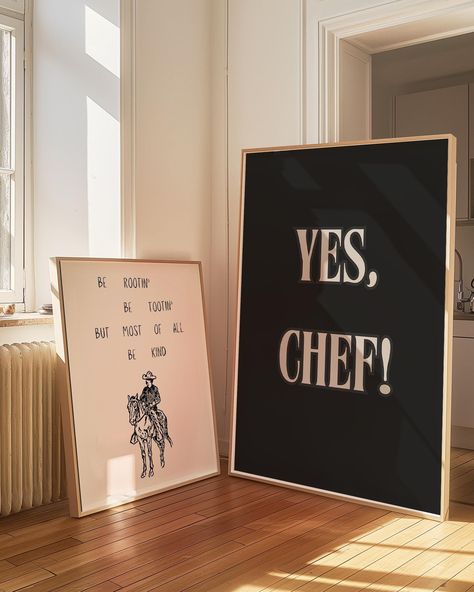 Yes, Chef! Digital Art Print Culinary Poster Kitchen Saying Print Chef Decor Cooking Wall Art Digital Download Kitchen Art Bar Art 1 Print 🌈PRINTABLE ART- This is a DIGITAL product (not physical). You will receive a link to download your art after purchasing. 💛 This beautiful, originally-designed digital art print is the perfect way to brighten up a room and add some personality. It makes for the perfect decor for entryways, living rooms, bedrooms, kitchens, bathrooms, dorms, and more! 🎉 Upon Kitchen Art Vintage, Kitchen Artwork Ideas, Culinary Poster, Kitchen Word Art, Kitchen Sayings, Chef Art, Yes Chef, Kitchen Quotes, Art Bar