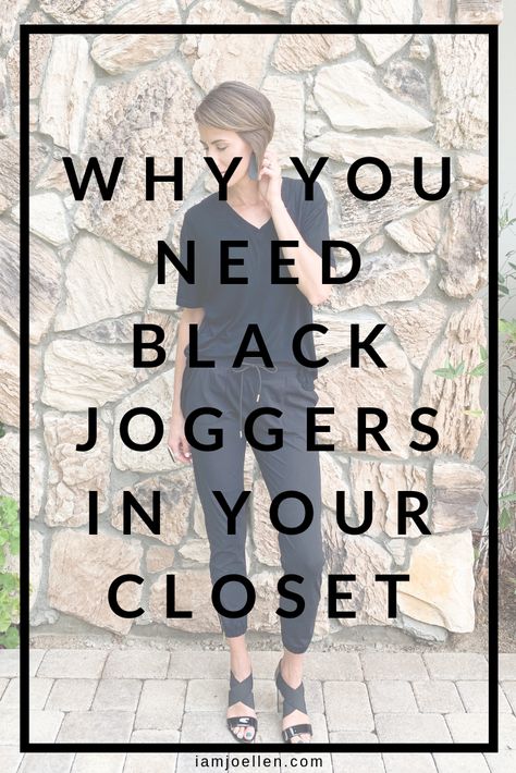 Style Black Joggers Women, How To Dress Up Black Joggers, Jogger Work Outfits Women, Black Cargo Joggers Outfit, Black Jogging Pants Outfit, Black Joggers Outfit Work, How To Dress Up Joggers, Black Joggers Outfit Dressy, Black Jogger Outfits