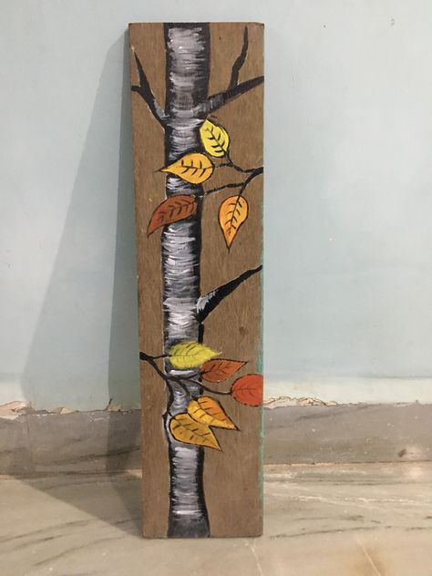 Wall Art With Wood Planks, Barn Wood Crafts Artwork, Painting On Wood Planks Art, Waste Wood Craft Ideas, Wood Garden Art, Board Art Ideas, Wood Plank Art, Porch Boards, Easy Clay Sculptures