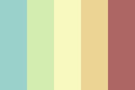 Soft Rainbow color palette Earthy Rainbow, Rainbow Color Palette, 2 Color Combinations, Retro Color Palette, Color Schemes Colour Palettes, Hue Color, Mac Wallpaper, Earthy Color Palette, Rainbow Aesthetic