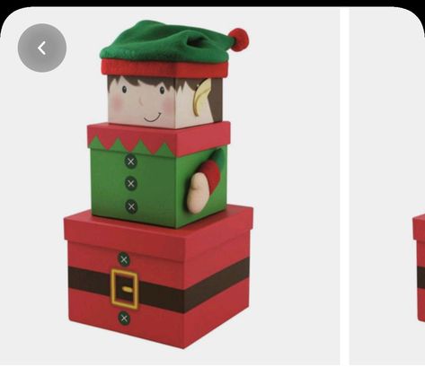 Elf Snowman, Stacking Boxes, Bunting Design, Elves Gift, Christmas Boxes, Christmas Eve Gift, Santa Elf, Santa's Elves, Stocking Gifts