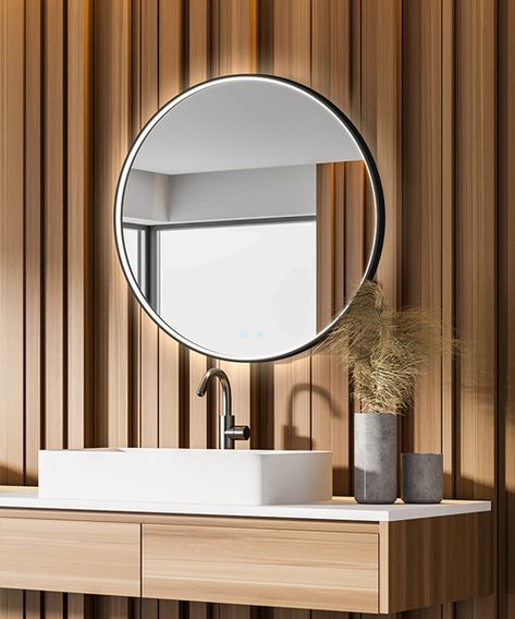 Brilliance™ LED Lighted Mirror Mirror Tv, Electric Mirror, Smart Mirror, Lighted Mirror, Circular Mirror, Luxe Interiors, Task Lighting, Led Mirror, Mirror Designs