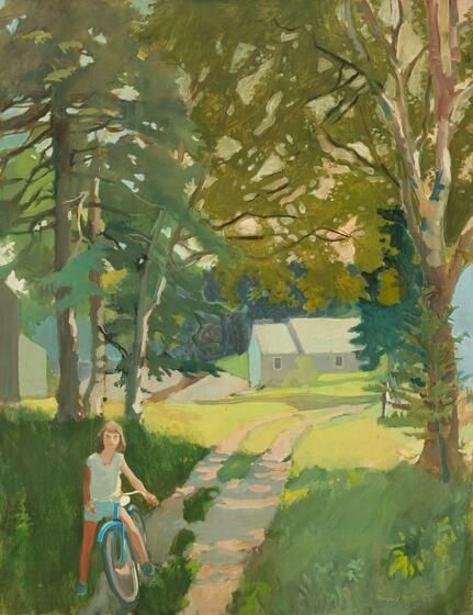 Fairfield Porter, Painting Media, Bike Riding, Whitney Museum, Southampton, Figure Painting, Long Island, Abstract Landscape, American Art