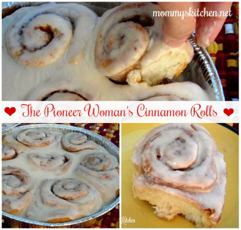 Mommy's Kitchen - The Pioneer Woman's Cinnamon Rolls! The maple glaze on these Pioneer Woman Maple Glazed Cinnamon Rolls takes these cinnamon rolls over the top from your average cinnamon roll. If you don't have maple just use vanilla extract. #cinnamonrolls #breakfast #sweetrolls #mommyskitchen #feedacrowd #holidaybreakfast Pioneer Woman Cinnamon Rolls, Best Cinnamon Roll Recipe, Biscuit Cinnamon Rolls, Quick Cinnamon Rolls, Overnight Cinnamon Rolls, Sweet Roll Recipe, Recipe Breakfast, Cinnamon Rolls Homemade, Roll Recipe