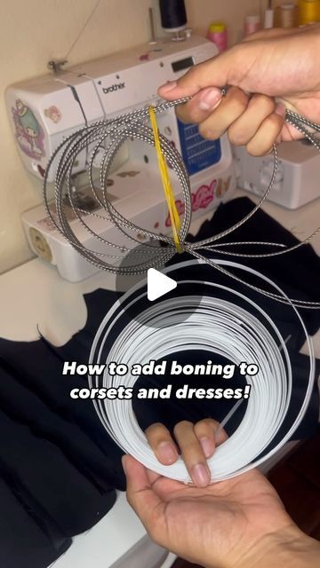 ✰ eddy’s online ✰ on Instagram: "How to add boning to corsets and dresses! #sewingtips #sewing #corsetmaking #corsetmaker #sewingforbeginners #dressmaking #corset" What To Use For Corset Boning, Boning Corset Diy, How To Add Boning To A Dress, How To Sew Corset Boning, Corset Making Tutorial, How To Sew Corset Dress, How To Sew A Corset, How To Sew Corset, Diy Corset Top