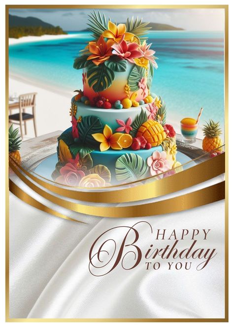 Birthday Greeting by Simply Shykeria Happy Birthday Hawaiian Style, Birthday Funnies, Birthday Wishes Sms, 40th Birthday For Women, Birthday Gifs, 10 Birthday Cake, 10 Birthday, Happy Birthday Wishes Cake, Happy Birthday Wallpaper