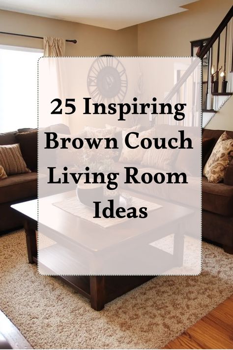 Looking for inspiration to style your living room with a cozy brown couch? Explore our collection of stunning brown couch living room ideas that will elevate the look of your space! From incorporating earthy tones to adding pops of color, there are endless ways to make your brown leather couch living room a stylish retreat. Discover how to beautifully decorate with brown couches in living room ideas that suit your personal taste and create a warm, inviting atmosphere for relaxing and entertainin Cowhide Pillows On Couch, Couches Living Room Brown, Basement With Brown Couch, Dark Couch With Light Furniture, Cozy Living Rooms Brown Leather Couch, Brown Sofas Living Room Ideas Decor, Curtains To Go With Brown Couch, How To Style Brown Leather Couch, Couch Colors With Beige Walls