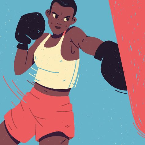 Boxing Poses Reference, Boxer Character Design, Boxer Illustration, Boxing Pose, Feminist Illustration, Boxer Art, Boxing Posters, Collage Mural, Boxing Girl