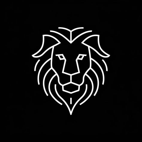 Minimalist white line lion head logo on black background. . #graphicdesign #logo #logodesigner #designs #icon #graphicdesigner #logodesigns Logo Lion, Lion Icon, Instagram Minimalist, Lion Head Logo, Black Lion, Lion Logo, Minimalist White, White Line, Lion Head