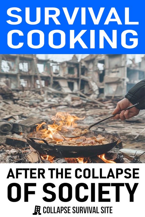 Survival cooking will be a crucial skill when the power grid is no longer reliable, and especially after society has collapsed. Living Off The Grid Homestead Survival Life Hacks, Survival Notebook, Emergency Meals, Survival Cooking, Survival Recipes, Emergency Preparedness Food Storage, Best Survival Food, Emergency Candles, Survival Skills Emergency Preparedness