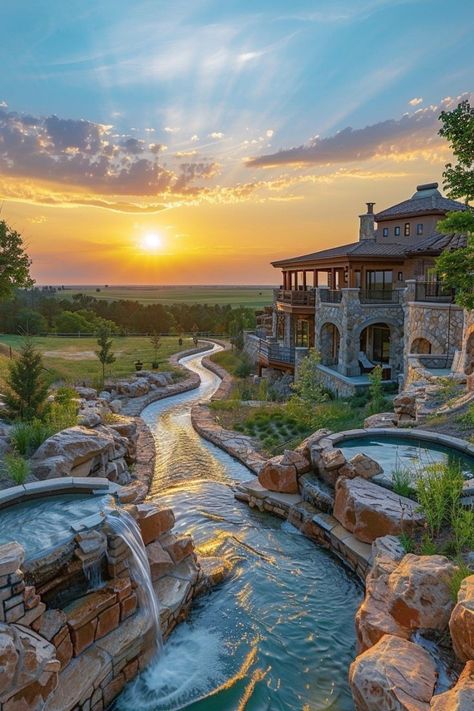 Lazy River Pool, Crazy Houses, Venomous Snakes, Pool Life, Elegant Living Room Design, Dream Mansion, Lazy River, Home Garden Design, Beach Bungalows