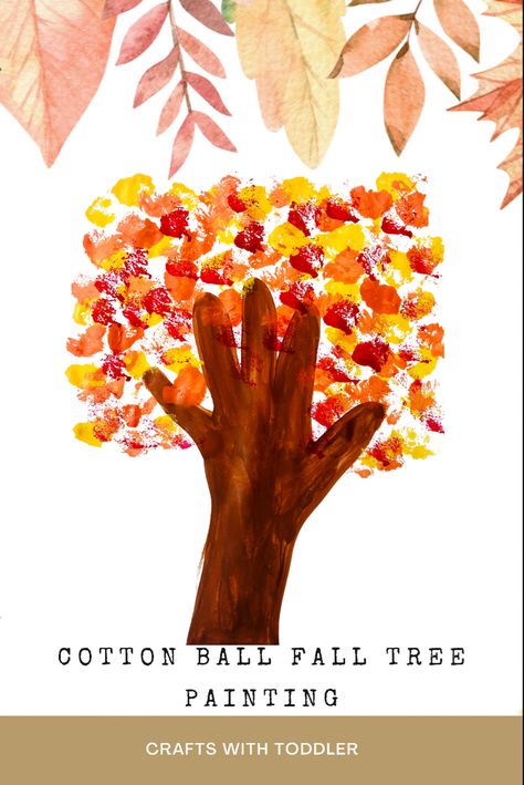 Fun and easy cotton ball fall tree painting activity for kids 🍂🍁 #craftswithtoddler #cottonballs #activities #fall #fallcraft #fallcraftsdiy #fallcraftsforkids #diy #falldecor #autumn #autumncolors #autumndecor #autumnart #autumn #painting #artandcraft #craftsforkids #kidscrafts #activitiesforkids #diyproject #kidsactivities #activitiesfortoddlers #toddleractivity #craftsfortoddlers #toddlercraft #kidscraftideas #diyideas #artandcraft Cotton Ball Painting, Fall Tree Art, Tree Crafts For Kids, Fall Craft Ideas, Ball Painting, Q Tip Painting, Fall Tree Painting, Kids Fall Crafts, Fun Fall Crafts