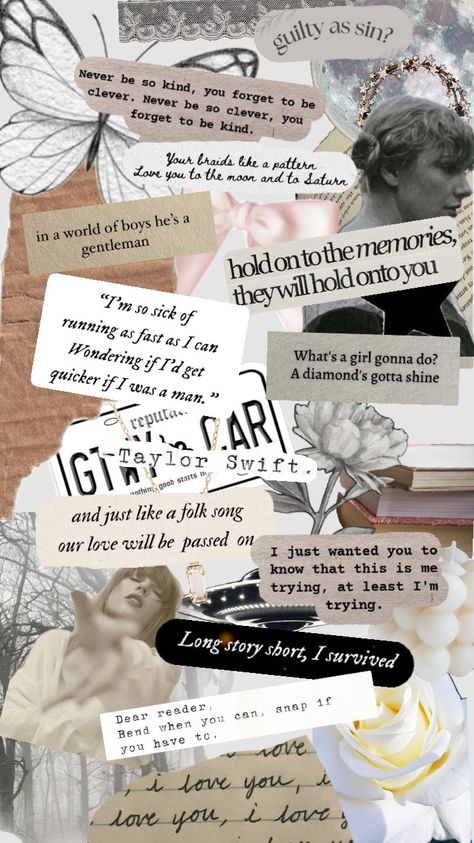 taylor swift lyrics Taylor Swift Lyrics Collage, Lyrics Collage, Swift Lyrics, Taylor Swift Lyrics, Photo Ideas, Taylor Swift, Swift, Scrapbooking, Collage