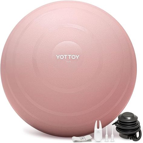 Amazon.com: YOTTOY Anti-Burst Exercise Ball for Working Out, Yoga Ball for Pregnancy,Extra Thick Workout Ball for Physical Therapy,Stability Ball for Ball Chair Fitness with Pump (Pink) : Sports & Outdoors Chair Fitness, Workout Ball, Free Yoga Workouts, Birthing Ball, Swiss Ball, Full Body Workout At Home, Gift Baskets For Women, Ball Chair, Exercise Ball