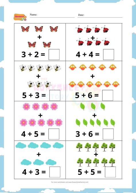 Picture Addition (Level: Beginner to Easy) | The Worksheet Factory Sheets Math For Kg1, Addition With Pictures Worksheets Free, A To L Worksheet, Addition Pictures Worksheet, Worksheet For Addition, Beginner Addition Worksheet, K2 Maths Worksheet, Kg1 Worksheets, 1std Maths Worksheets