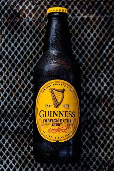 Guinness Foreign Extra Stout: Preferred Caribbean Dark Beer Guinness Draught, Specialty Beer, Dark Beer, Alcohol Content, Irish Heritage, Vintage Bottles, Content Ideas, Guinness, Bitter