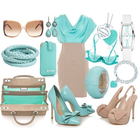 Tiffany Polyvore Dress, Fashion Corner, Engagement Outfits, Summer Pool, Tiffany And Co, Blue Outfit, Tiffany Blue, Pool Party, Tiffany & Co.