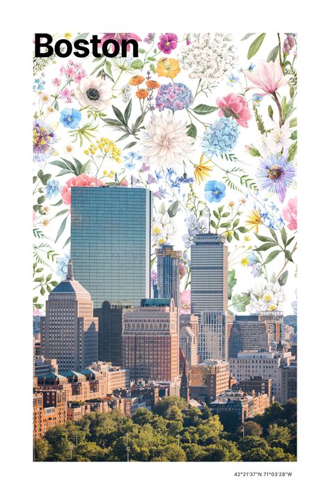 Boston Poster Aesthetic, Boston Illustration, Dorm 2023, Boston Poster, Boston Print, Boston Public Garden, Visiting Boston, Pastel Poster, Download Wall Art