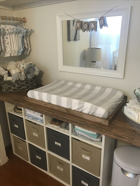 Diy Crib And Changing Table, Baby Dresser Alternative, Closet Changing Station, Changing Table In Closet, Burlap Garland Diy, Diy Built In Storage, Nursery Changing Tables, Nursery Changing Table Dresser, Dresser Alternative