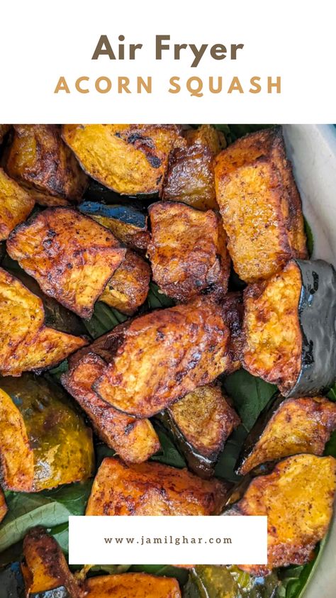 Holiday Ready: Air fryer acorn squash in just 30 minutes! Elevate your festive meals with this savory, caramelized delight. Air Fryer Acorn Squash, Acorn Squash Recipes Healthy, Dried Acorns, Acorn Squash Recipes, Air Fryer Dinner Recipes, Holiday Side Dishes, Acorn Squash, Masala Recipe, Air Fryer Recipes Healthy