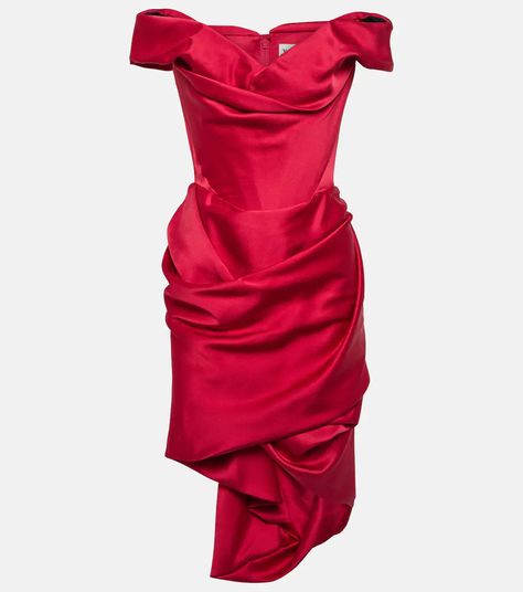 Vivienne Westwood Shop, Vivienne Westwood Dress, Vivienne Westwood Red, Red Satin Dress, Asymmetrical Skirt, Pink Midi Dress, Mini Cocktail Dress, Black Midi Dress, Dress First