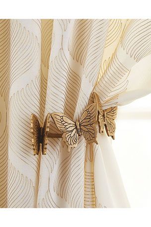 Gold Butterfly Decor, Butterfly Curtain Tie Backs, Butterfly Themed Room, Butterfly Bedroom Decor, Kursi Ban, Butterfly Home Decor, Butterfly Room, Butterfly Nursery, Plain Curtains