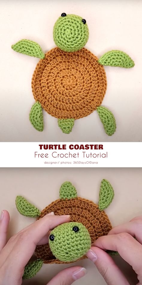 Turtle Coaster, Crochet Coaster Patterns, Crochet Cup Coaster, Hexagon Crochet, Crochet Turtle Pattern, Coaster Patterns, Crochet Applique Patterns Free, Crochet Coasters Free Pattern, Coaster Pattern