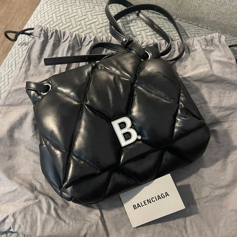 Balenciaga Touch Puffy Shoulder Bag In Black Comes With Dust Bag Barely Used Really Good Condition Nego Available Bags Balenciaga, Shoulder Bag Black, Balenciaga, Black Color, Dust Bag, Bag Lady, Shoulder Bag, Black, Color