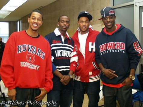 Lance Gross, Pooch Hall, Wesley Jonathan. and Keith Robinson wear Howard University apparel Howard University Aesthetic, Wesley Jonathan, Keith Robinson, Howard Aesthetic, Hillman College, Howard Homecoming, Hbcu Life, College Problems, Lance Gross